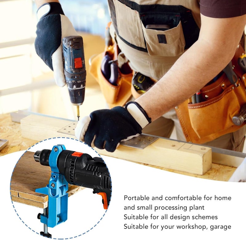 CHEOTIME Bench Top Drill Holder, 360 Degree Adjustable Bench Drill Stand Hand Drill Fixing Bracket Holder Universal Electric Angle Drill Holder for Table - Image 4